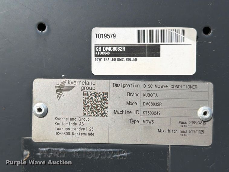 image for item FB8007 Kubota DMC8032R disc mower