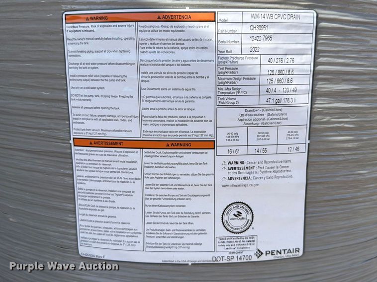image for item NE9858 Pressure tanks