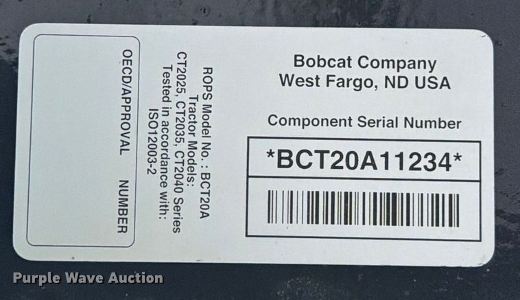 image for item YA1994 Bobcat CT2025 MFWD tractor