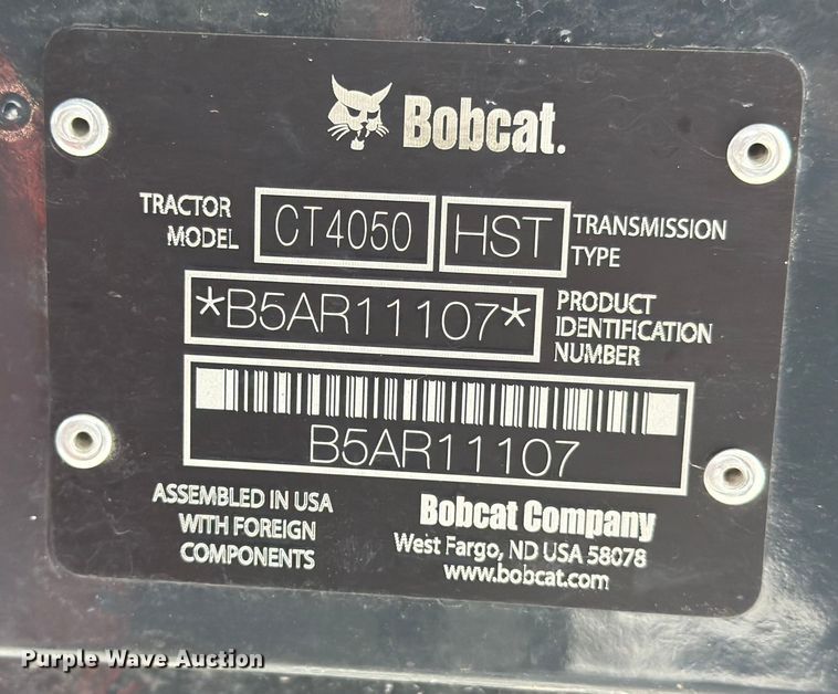 image for item YA1997 2025 Bobcat CT4050 MFWD tractor