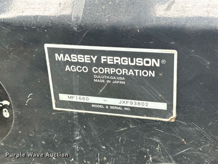 image for item YA2739 2012 Massey Ferguson MF1660 MFWD tractor