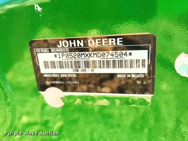 image for item YA2893 2021 John Deere 520M loader