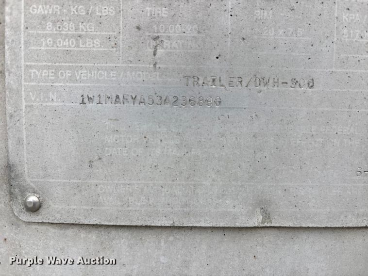 image for item DT0037 2003 Wilson Pacesetter grain trailer