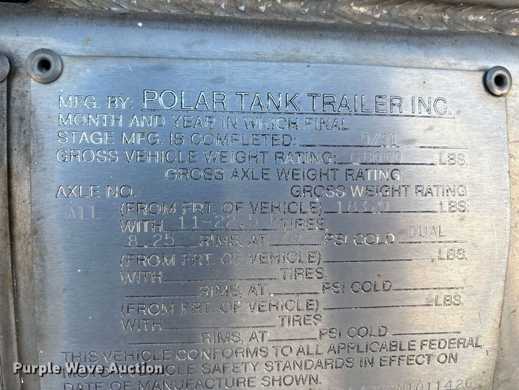 image for item DT0040 1992 Polar tank trailer