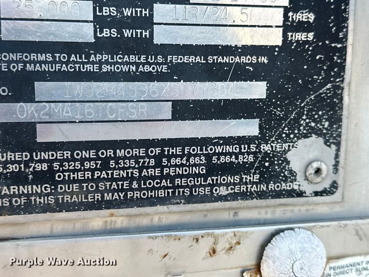 image for item DV0800 1999 Wilkens OK2MA16TCFSR walking floor trailer