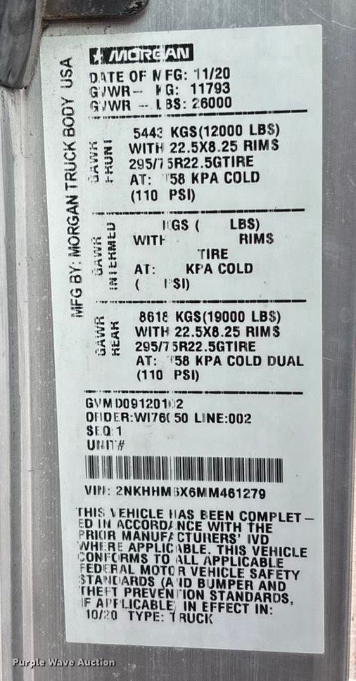 image for item EA4445 2021 Kenworth T270 box truck