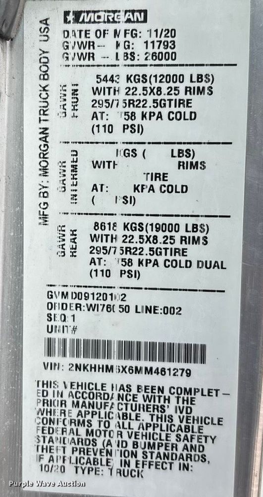 image for item EA4445 2021 Kenworth T270 box truck