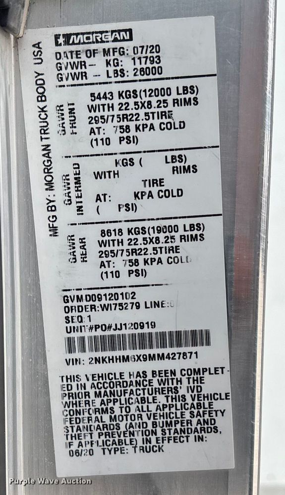 image for item EA4448 2021 Kenworth T270 box truck