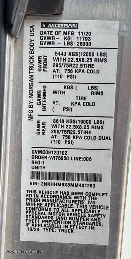 image for item EA4449 2021 Kenworth T270 box truck