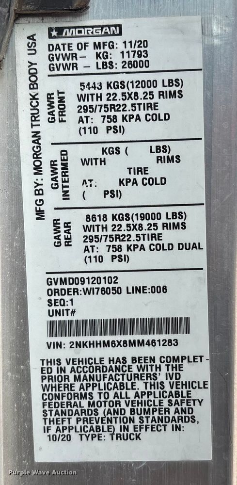 image for item EA4449 2021 Kenworth T270 box truck