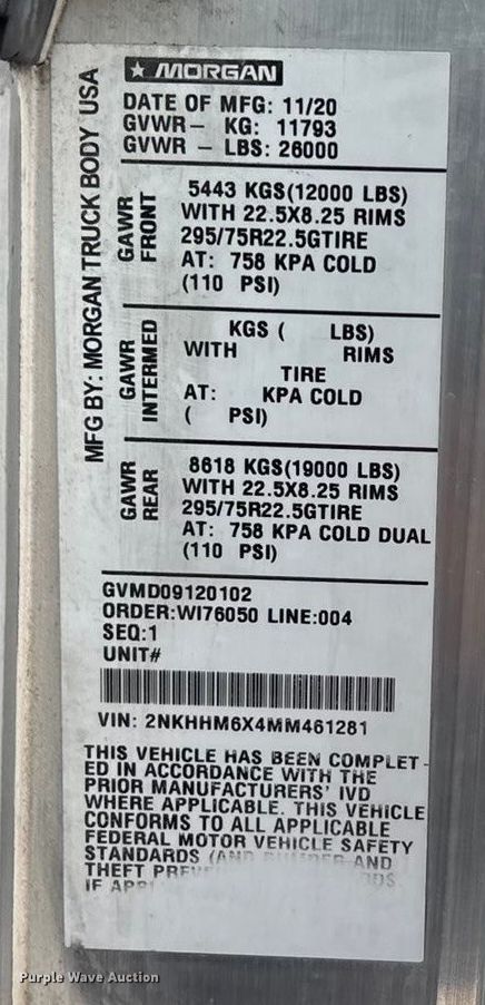 image for item EA4450 2021 Kenworth T270 box truck