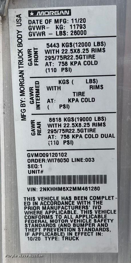 image for item EA4451 2021 Kenworth T270 box truck