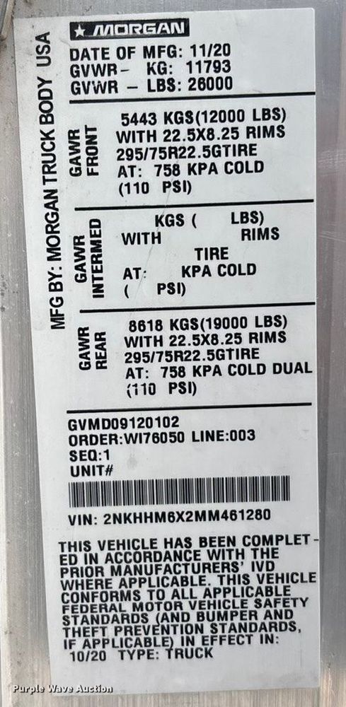 image for item EA4451 2021 Kenworth T270 box truck