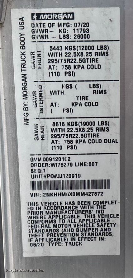 image for item EA4452 2021 Kenworth T270 box truck