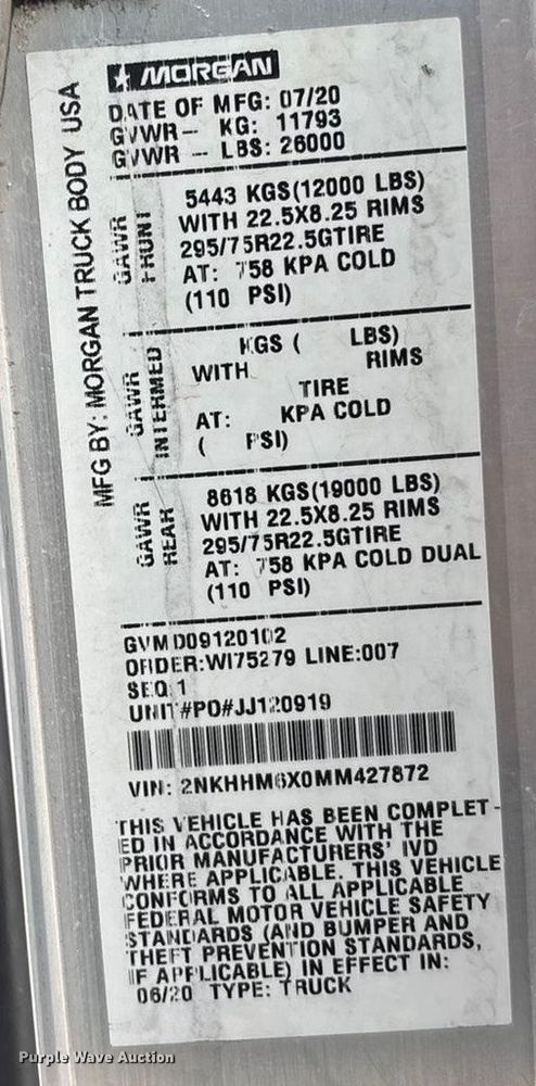 image for item EA4452 2021 Kenworth T270 box truck