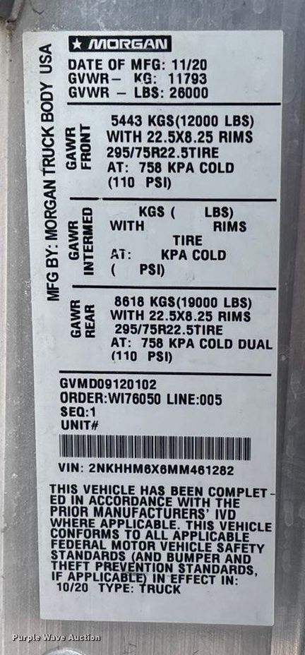 image for item EA4455 2021 Kenworth T270 box truck