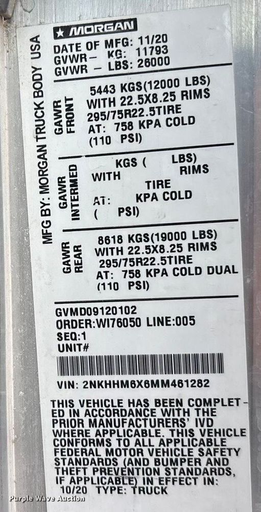 image for item EA4455 2021 Kenworth T270 box truck