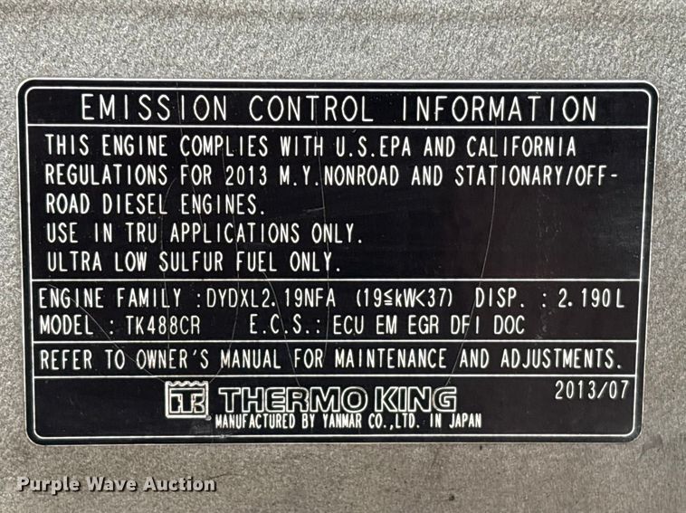 image for item EA7222 2015 Utility refrigerated van trailer