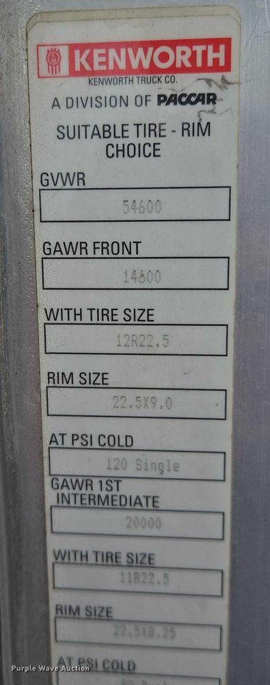 image for item EB1213 2012 Kenworth T800 truck cab and chassis