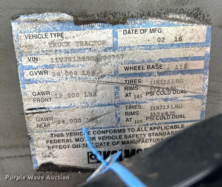 image for item EG1297 2016 Kalmar yard truck