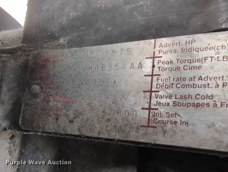 image for item EG2749 2002 International F2674 dump truck