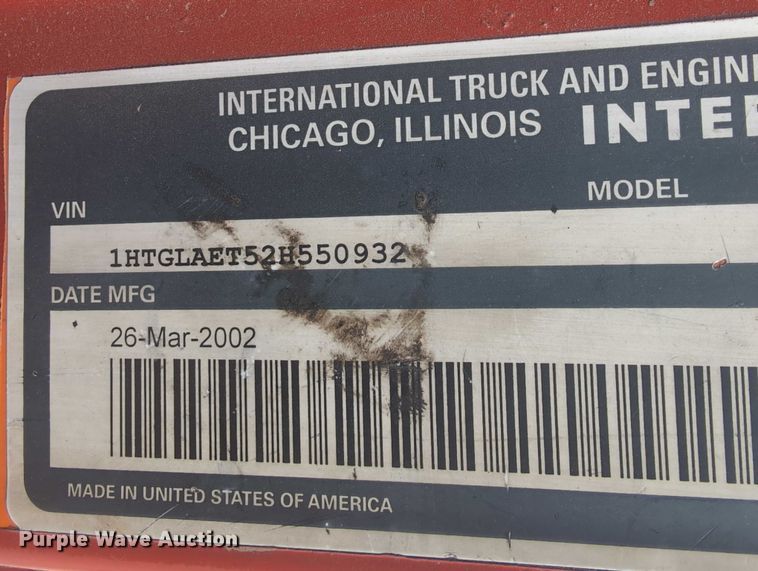 image for item EG2749 2002 International F2674 dump truck