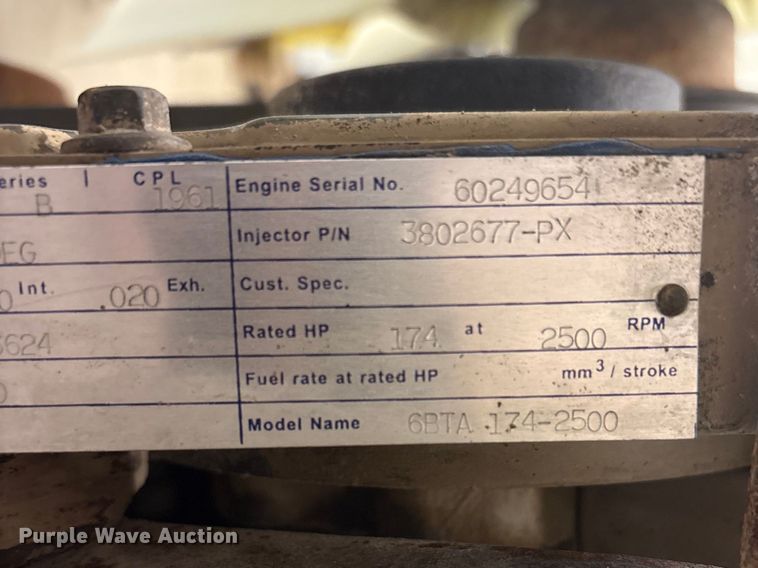 image for item EI5761 2009 Cummins 6BTAI74-2500 engine