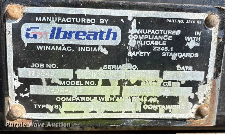 image for item ER7507 2017 Mack GU813 roll-off container truck