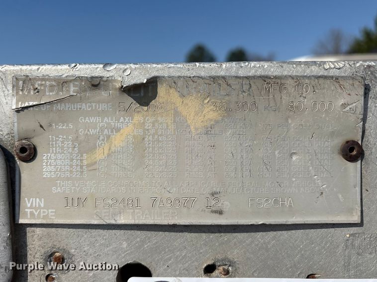 image for item ES8628 2007 Utility FS2CHA flatbed trailer