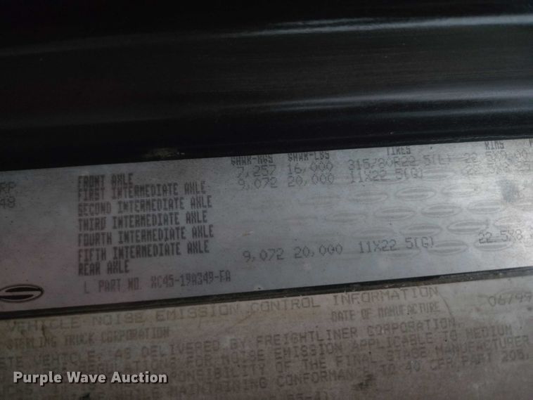 image for item ET1412 2000 Sterling L-Line dump truck