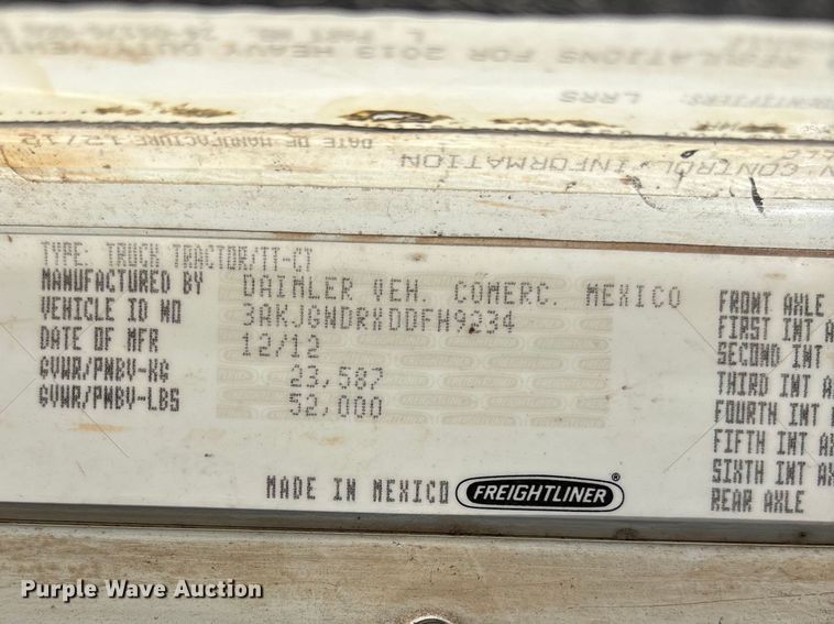 image for item FB3580 2013 Freightliner Coronado semi truck