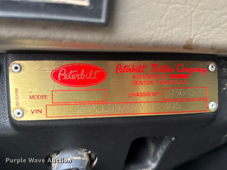 image for item FB6970 2007 Peterbilt 335 dump truck