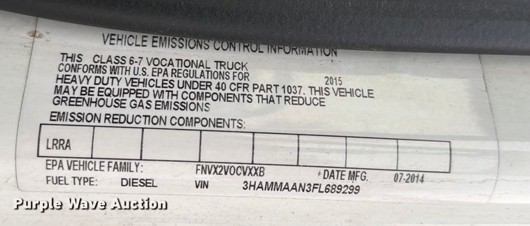 image for item FB7968 2015 International 4300 box truck