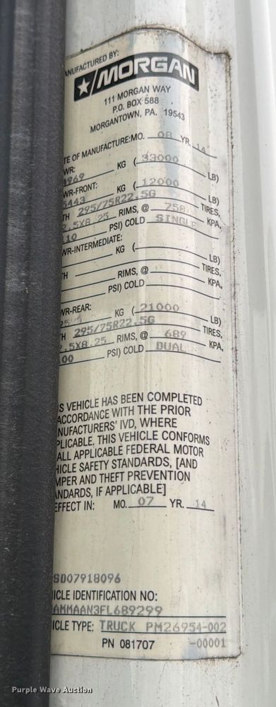 image for item FB7968 2015 International 4300 box truck