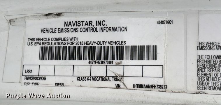 image for item FB7972 2015 International 4300 box truck