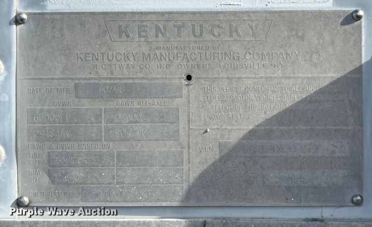 image for item FC5023 1999 Kentucky dry van trailer