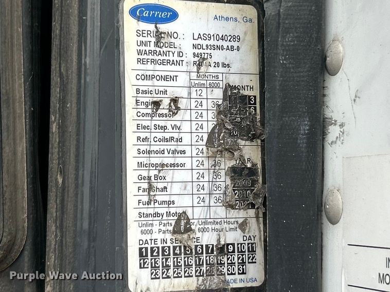 image for item FC5131 2009 Utility refrigerated van trailer