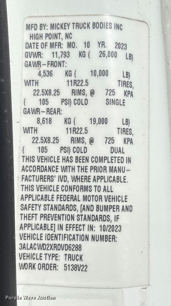 image for item FG2690 2024 Freightliner M2 flatbed truck