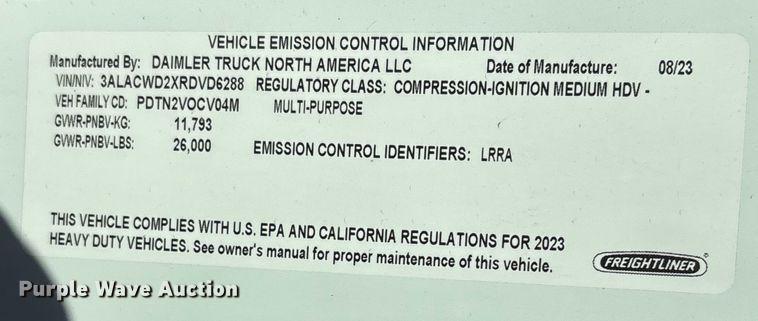 image for item FG2690 2024 Freightliner M2 flatbed truck