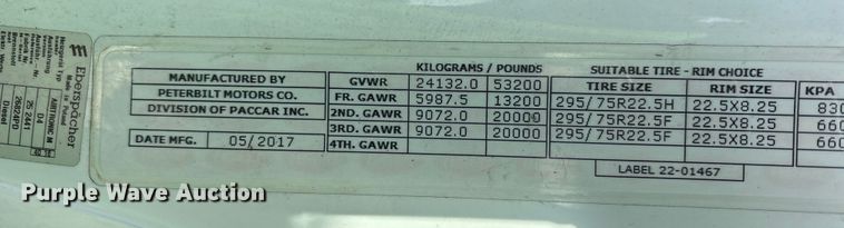 image for item YA1720 2018 Peterbilt 579 semi truck