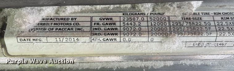 image for item YA2160 2015 Peterbilt 389 semi truck