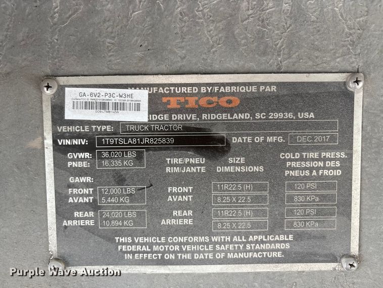 image for item YA2528 2018 Tico  yard truck