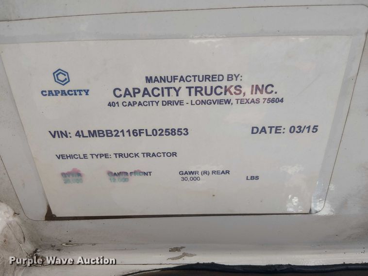 image for item YA2530 2015 Capacity TJ5000 yard truck