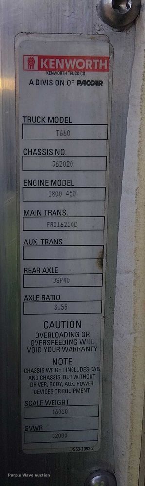 image for item YA2555 2013 Kenworth T6 Series semi truck