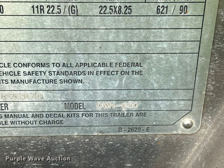 image for item YA2749 2018 Wilson DWH-650 grain trailer