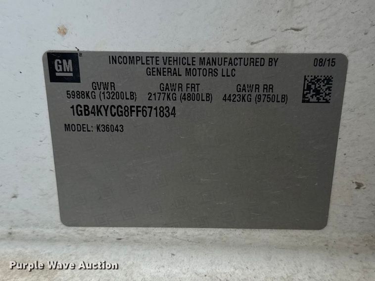 image for item DQ4361 2015 Chevrolet Silverado 3500HD Crew Cab flatbed pickup truck