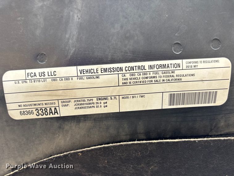 image for item DT0056 2018 RAM 1500 pickup truck