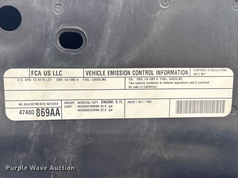 image for item DT0057 2017 RAM 1500 pickup truck