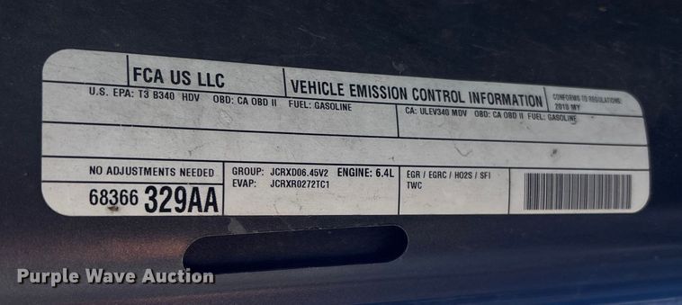 image for item DU0395 2018 RAM 2500 Crew Cab pickup truck