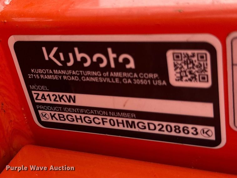 image for item DZ4401 Kubota Z412 ZTR lawn mower